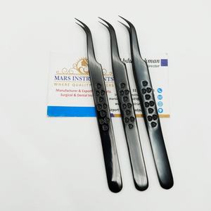 Pince à épiler professionnelle incurvée 'Plasma noir 90 degrés coeur conception extension de cils pointe lisse pointue avec une prise parfaite - Product Image 6