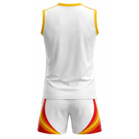 Uniforme de Voleibol Personalizado para Hombre, Bicolor Rojo y Blanco, Veraniego, sin Mangas, Estampado, Transpirable, de Secado Rápido y Alta Calidad