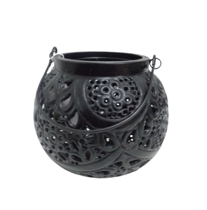 Fancy hecho a mano blanco con cobre acabado antiguo hierro redondo linterna vela soporte vela titular linterna al por mayor a granel - Product Image 2