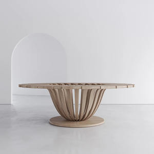 Table à manger Riva moderne en teck massif avec finition couleur noyer et de haute qualité pour une utilisation en intérieur et en extérieur - Product Image 5