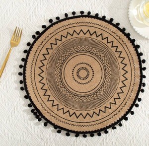 Taza de tela de lino de yute de estilo bohemio creativo/cuenco/posavasos de Mantel Individual nuevo diseño bohemio - Product Image 3