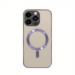 Custodia DAM Metallic Design in TPU+PC galvanizzata per iPhone 15 Pro Max con anello magnetico per supporto cellulare - Product Image 1