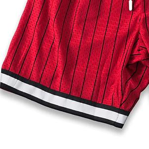 กางเกงขาสั้นผ้าตาข่ายลายทางลำลองสำหรับผู้ชายเอวยางยืด100% ผ้าฝ้ายพร้อมเชือกยืดพิมพ์ลายทั้งหมดสำหรับฤดูร้อน - Product Image 6