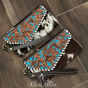 Cartera de cuero mecanizada a mano de gran capacidad más vendida, cartera de mano larga de estilo a la moda, carteras de teléfono de piel de vaca auténtica - Product Image 1