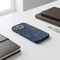 Coque de téléphone pour iPhone 16 Pro Max en daim italien de qualité supérieure, entièrement enveloppante, découpée avec précision au laser, aimantée, prix d'usine
