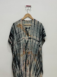 Caftan en soie tie dye pour femmes-Robe caftan longue teinte à la main-Caftan de luxe-Beach Cover Up-Robe de détente en soie - Product Image 6