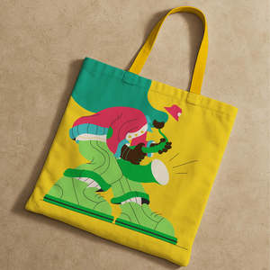Durable 12oz Music-Themed Canvas Tote <b>Bag</b> <b>Long</b> Medium Heat Transfer Letter Cartoon Personalized Beach <b>Bag</b> for Daily Advertising - Product Image 3