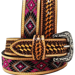 Ceinture en cuir perlé Canyon Craft, robuste et élégante avec un design tendance, fabriquée à la main par Divine International - Product Image 1