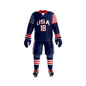 Ensemble d'uniformes d'équipe de hockey sur glace de haute qualité avec tissu évacuant l'humidité pour l'entraînement et la performance de match compétitif - Product Image 1