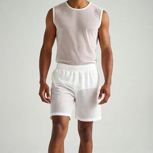 Shorts transparents à séchage rapide pour hommes, shorts transparents en maille moulante avec boutons à la taille et fermeture éclair, shorts sexy d'été pour hommes, garçons - Product Image 3