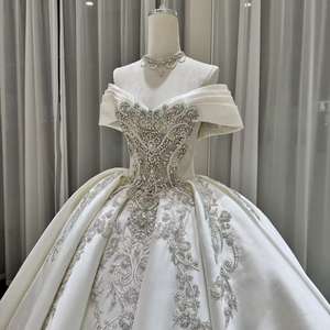 ชุดแต่งงานหรูห<span class=keywords><strong>ร</strong></span>า Jancember OY035 ผ้าซาตินประดับลู<span class=keywords><strong>ก</strong></span>ปัด ชุดเจ้าสาวแบบเปิดไหล่ท<span class=keywords><strong>ร</strong></span>งบอล<span class=keywords><strong>ก</strong></span>าวน์ ชุดแต่งงานแบบราชวงศ์สำหรับพิธีในโบสถ์ - Product Image 3