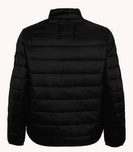 Doudoune d'hiver décontractée pour hommes avec logo personnalisé noir-bleu manteaux de duvet imperméables surdimensionnés légers avec fermeture à glissière chaude - Product Image 4