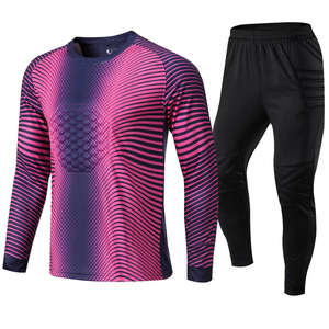 Conjunto personalizado de manga larga para portero de fútbol, traje de uniforme estampado para entrenamiento, camisa y pantalones de portero en blanco - Product Image 3