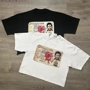 Heavyweight 270gsm Oversized Cotton Tshirt for <b>Men</b> Boxy Fit Drop Shoulder <b>Cropped</b> <b>Top</b> 100% Knitted Fabric Formal Style - Product Image 3