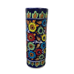 Jarrón decorativo de cerámica azul, jarrón de decoración para el hogar pintado a mano de primera calidad, jarrón de cerámica artesanal paquistaní - Product Image 4