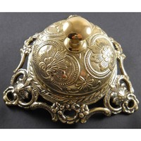 Cloche de comptoir d'hôtel artisanale en laiton massif, finition dorée moderne, sonnette élégante pour usage résidentiel, scolaire, villa, maison intelligente