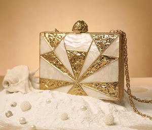 Sac à main nacre de soirée pour les affaires nuptiales en métal fabriqué à la main - Product Image 1