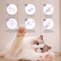 Brosse démêlante autonettoyante pour animaux de compagnie, en PP et TPR écologiques, avec poignée pliable antidérapante, pour chien et chat, pour la salle de bain