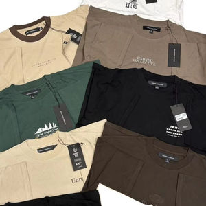 T-shirt décontracté pour homme, nouveau design, coupe ajustée, séchage rapide, respirant, col rond, uni, 100 % coton tricoté, techniques de teinture en fil court et lavage. - Product Image 3