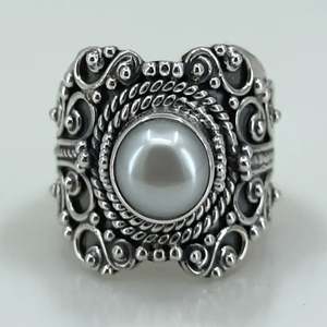 Bague en argent sterling 925 faite à la main, style bohème, pierre de naissance de juin, perle d'eau douce, cadeau idéal pour son anniversaire ou son anniversaire de mariage - Product Image 5