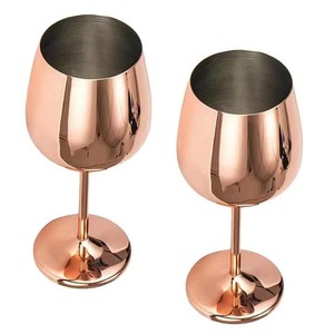 Vendita in fabbrica in metallo rame calici da vino <span class=keywords><strong>Set</strong></span> di 2 bicchieri da vino in metallo retrò anni '70 calice calice <span class=keywords><strong>Set</strong></span> di oggetti da bareria - Product Image 6