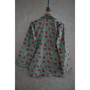 ชุดนอนผ้าฝ้ายพิมพ์ลายดอกไม้สำหรับฤดูร้อนสำหรับผู้หญิง เนื้อผ้านุ่ม ระบายอากาศได้ดี แห้งเร็ว ชุดนอนขายาว - Product Image 5