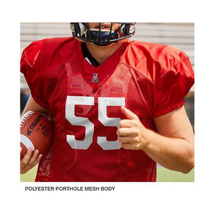 Ropa deportiva American Mesh Football Soccer Jersey para hombres Nombre de equipo personalizado Serigrafía Boxy Jersey para adultos OEM ODM Proveedor - Product Image 3