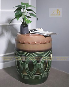 เก้าอี้กลองสีน้ำตาลอมเขียวดีไซน์ทันสมัยเงา SLP104H55สำหรับบ้านและสวนทิวทัศน์ขนาดเล็ก - Product Image 2