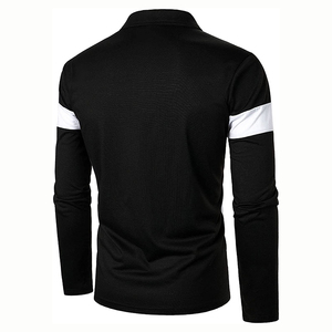 Camiseta de rugby de manga larga de secado rápido de algodón/poliéster de Color sólido con logotipo personalizado para hombre, camiseta informal teñida Lisa OEM - Product Image 5