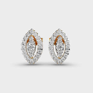 925 <b>Silver</b> Marquise Shape Cut Moissanite Diamond Push <b>Back</b> Stud <b>Earrings</b> Daily Wear Charm Stud Jewelry Findings Components - Product Image 1