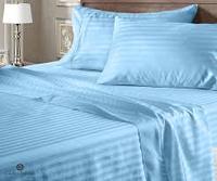 Draps de lit jetables en satin rayé 100% coton égyptien 400 fils, ensemble de literie en viscose polyester soie portable plié pour la maison