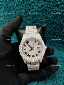 Relojes con Incrustaciones de Diamantes de 41 mm al Mejor Precio, Relojes de Lujo con Movimiento Automático, Acero Inoxidable, Estilo Hip Hop, con Incrustaciones de Moissanita VVS para Hombre y Mujer - Product Image 2