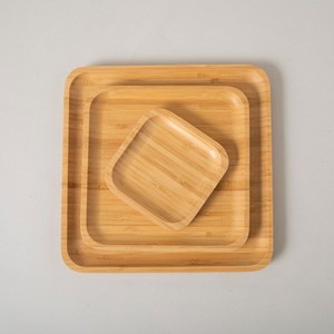 Vaisselle en bois de bambou biodégradable pour la restauration assiettes carrées modernes assiette à manger au meilleur prix - Product Image 6