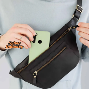 Bolso cruzado para mujer, bolso de maquillaje, riñonera de cuero de vaca Real con correa de hombro ajustable, riñonera para mujer - Product Image 5