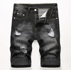 Wholesale Summer Male Ripped Slim Fit Denim <b>Shorts</b> Distressed Skinny <b>Short</b> <b>Jeans</b> <b>Men</b> - Product Image 3