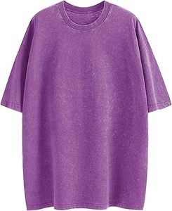 T-shirt de fitness pour filles à la mode OEM T-shirt épais en éponge française respirant Hip Hop Sun Faded Acid Washed Boxy Drop Solid - Product Image 1