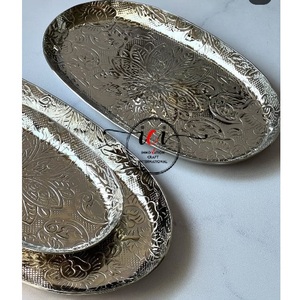 Support à gâteau en métal à 2 niveaux écologique Verre texturé fini Nikil décoratif Texture unique pour la maison, le restaurant et le mariage - Product Image 6