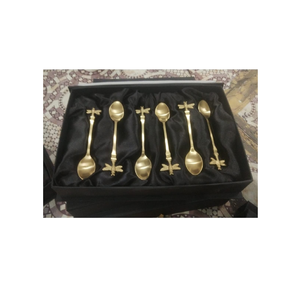 Ensembles de couverts de luxe de haute qualité vaisselle faite à la main en acier inoxydable plaqué or couverts fournisseur en gros - Product Image 1