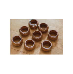 Rond de serviette en bois décoratif de table de Offre Spéciale conception différente boîte de fil brune emballage porte-serviette debout en bois - Product Image 3