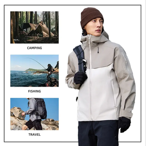 Chaqueta de bombardero de respiración impermeable trilaminado de gama alta Unisex cortavientos de invierno suave con cierre de cremallera para impermeable de senderismo - Product Image 3