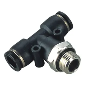 Nuevo Conector Neumático de Media Pierna TE para Aire Industrial y Conexión de Rosca de Latón para Maquinaria, Material Plástico y Latón - Product Image 1