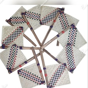 Ventilateur de poche traditionnel indien tricoté à la main tricoté à la main fabriqué à la main beau ventilateur à main naturel - Product Image 5