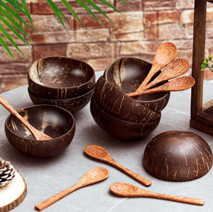 ชามกะลามะพร้าวธรรมชาติทำมือ ชามไม้มะพร้าวเป็นมิตรกับสิ่งแวดล้อม สำหรับสลัด สมูทตี้ และของตกแต่งบ้านที่ยั่งยืนจากเวียดนาม - Product Image 3