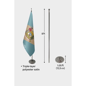 Drapeau de fanion d'intérieur personnalisé 3x5 pieds du Delaware avec impression numérique, mât en aluminium, matériau nylon/plastique, affichage de logo personnalisé - Product Image 6
