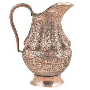 Cobre puro antiguo hecho a mano con mango de latón Jarra de agua y jugo de calidad premium con artículos de utilidad de esmalte mate - Product Image 3