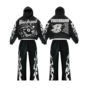 Pantalon de survêtement et sweat à capuche de haute qualité avec logo personnalisé Costume de sport Survêtements et pantalons Ensemble deux pièces Survêtement jogging évasé pour hommes - Product Image 1