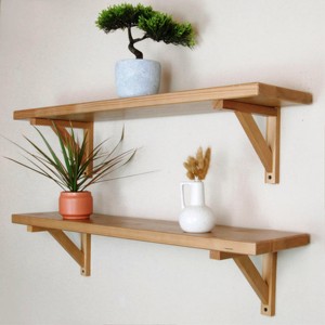 Shelves Wooden Rack Brown Storage Rack <b>for</b> Holding Flower Pots Beautiful <b>Wall</b> Art-Buy Now! - Product Image 4
