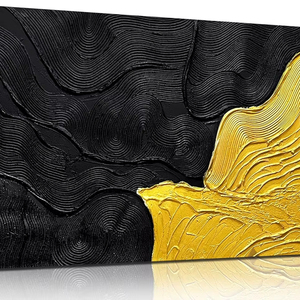 WVMAPTA <b>Abstract</b> <b>Canvas</b> Wall Art for Living Room Black and Gold Wall Decor for Office Minimalism 3D - Product Image 1