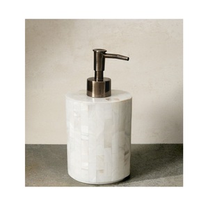 Distributeur de savon en marbre poli pompe rechargeable pour savon à la main lotion comptoir vanité élégant usage domestique - Product Image 1