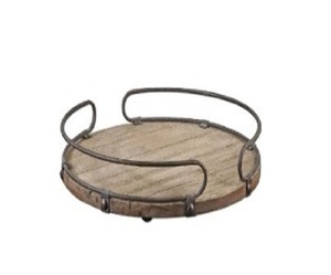 Handmade Metal Serving <b>Tray</b> with Metal Handle Modern Luxury Design Durable Powder Coated Finish Food Contact Safe - Product Image 1